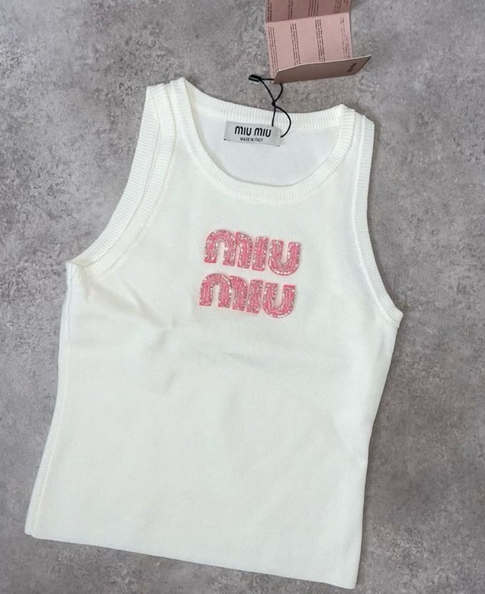 MIUE ROSA BUCHSTABEN TANKTOP