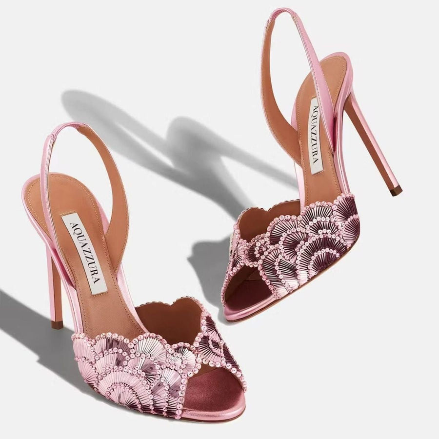 AQUA RIEMEN HEELS ROSA