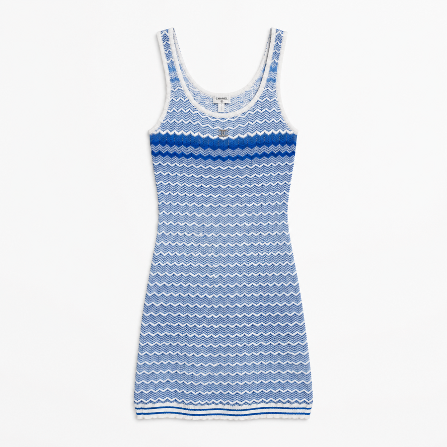 C BLAU GESTREIFT KLEID