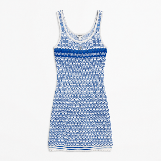 C BLAU GESTREIFT KLEID