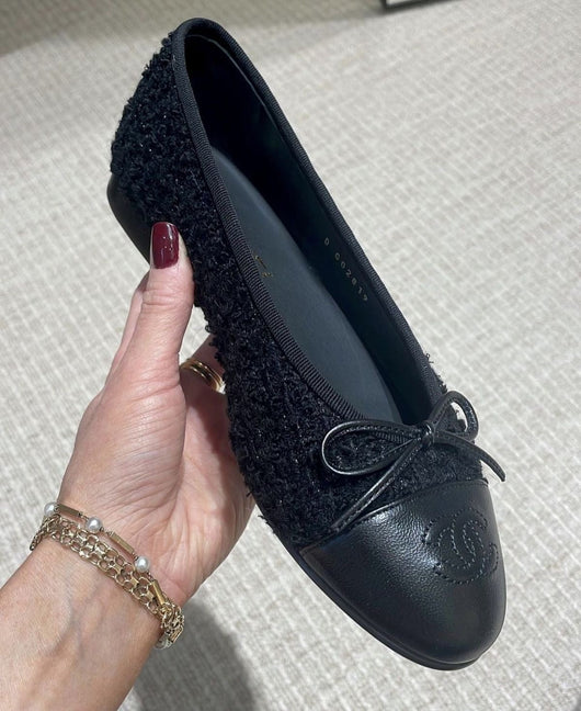 Schwarz Strukturiert Ballerinas