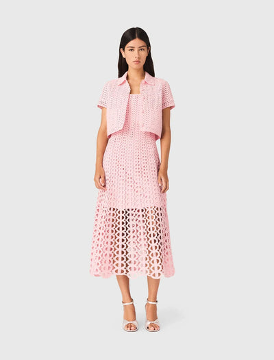 MAJE KLEID SET HÄKEL ROSA