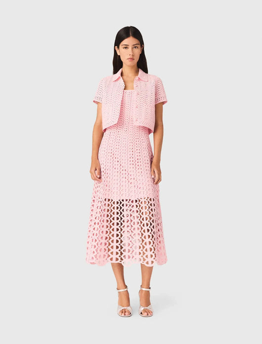 MAJE KLEID SET HÄKEL ROSA