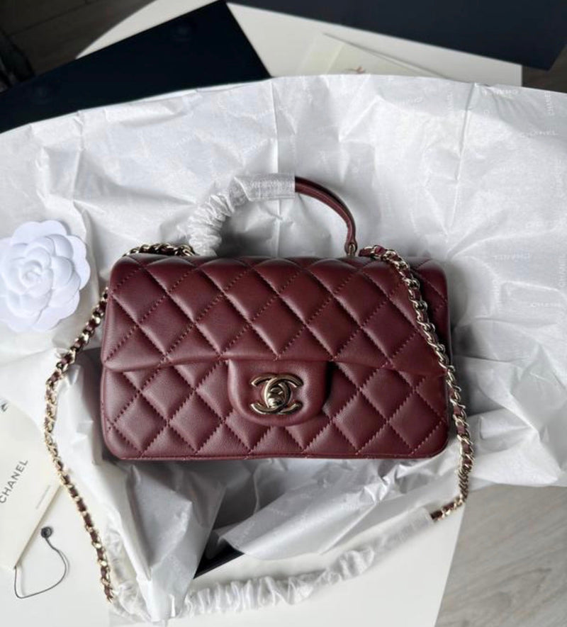 TOP HANDLE DUNKELROT TASCHE