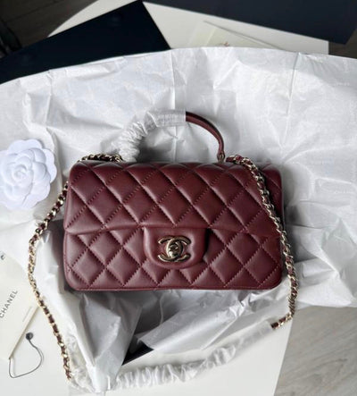 TOP HANDLE DUNKELROT TASCHE
