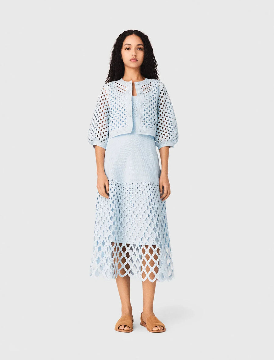 MAJE KLEID SET HÄKEL BLAU
