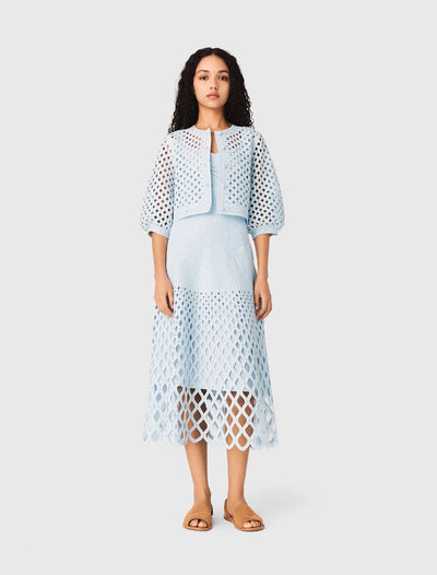 MAJE KLEID SET HÄKEL BLAU