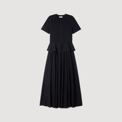 SANDRA GESTRICKT KLEID MIT PEPLUM