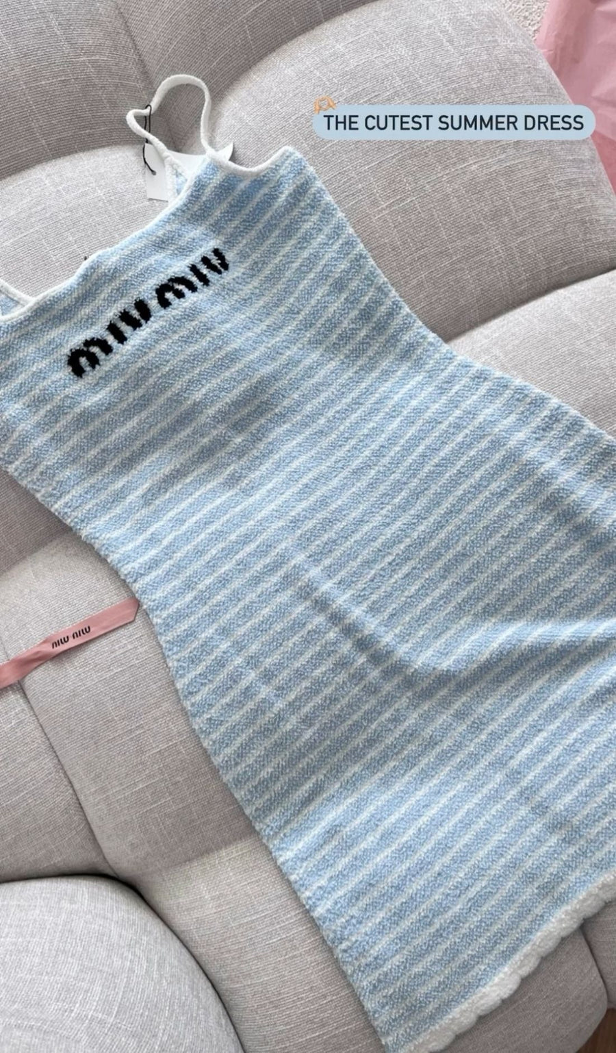 Miue BLAU GESTREIFT KLEID