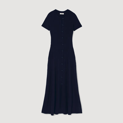 SANDRA LANG GESTRICKT MARINE KLEID