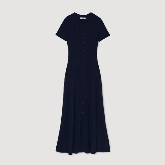 SANDRA LANG GESTRICKT MARINE KLEID