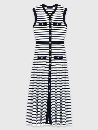 MAJE NAVY STREIFEN KLEID