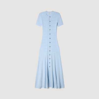 SANDRA LANG GESTRICKT KLEID BLAU