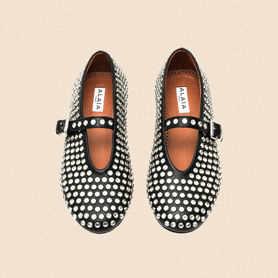 Alaï Schwarz Nieten Ballerinas