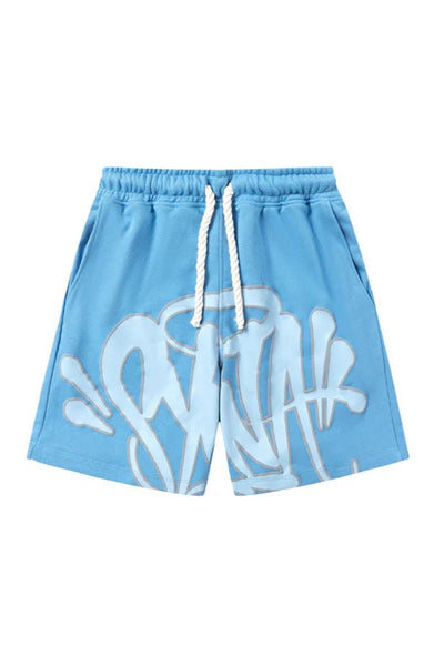 "Graffiti" Shorts-Set Babyblau