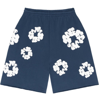 "Flower" Shorts Navyblau