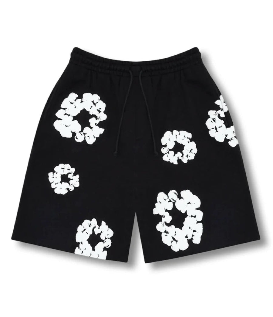 "Flower" Shorts Schwarz