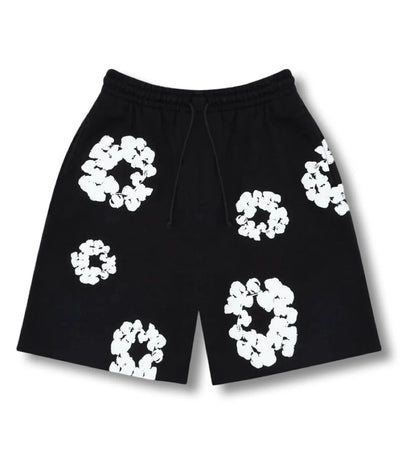 "Flower" Shorts Schwarz