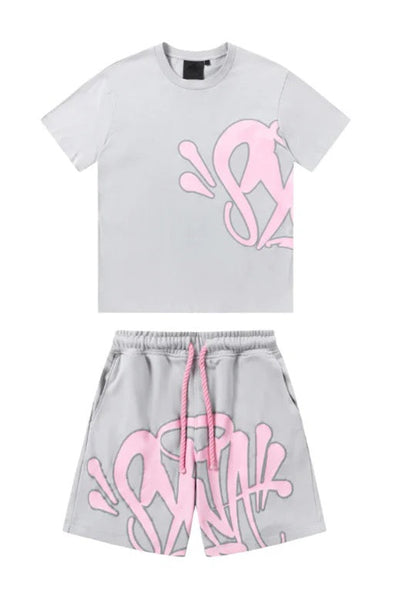 "Graffiti" Shorts-Set Grau/Pink