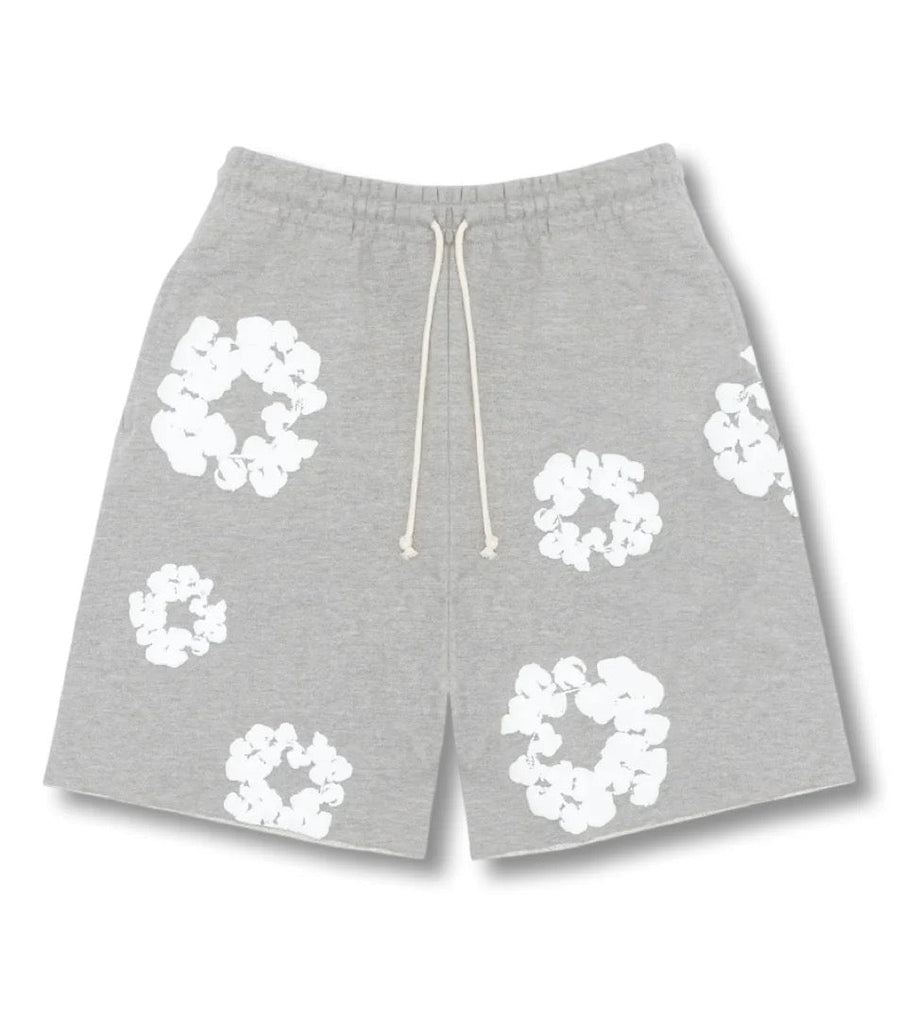 "Flower" Shorts Grau