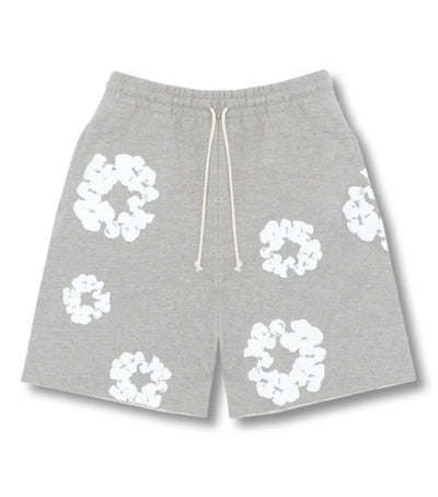 "Flower" Shorts Grau