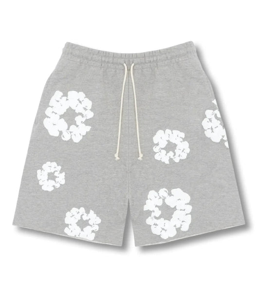 "Flower" Shorts Grau