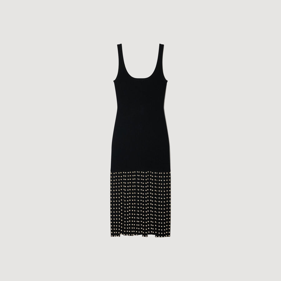 SANDRA LANG GESTRICKT KLEID MIT FRANSEN