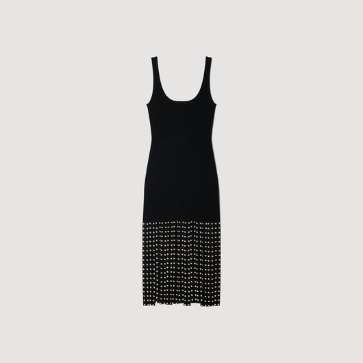 SANDRA LANG GESTRICKT KLEID MIT FRANSEN