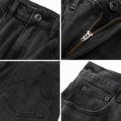 Dunkelgrau Basic Jeans