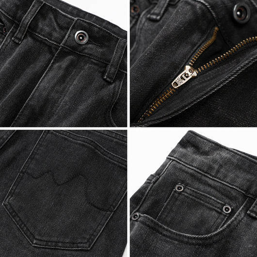 Dunkelgrau Basic Jeans