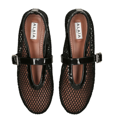 Alaï Schwarz Fischnetz Ballerinas