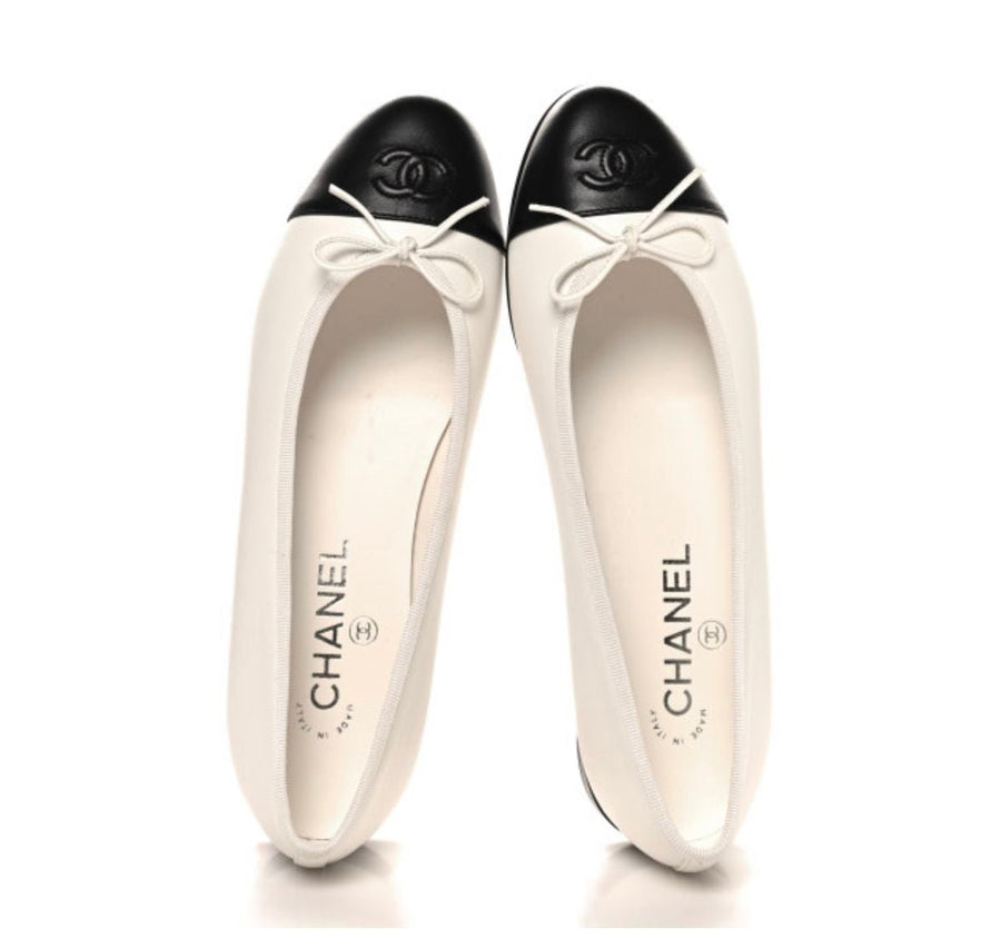 Weiß Schwarz Ballerinas