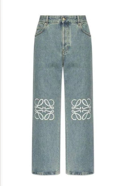 KNIE GEMUSTERT JEANS