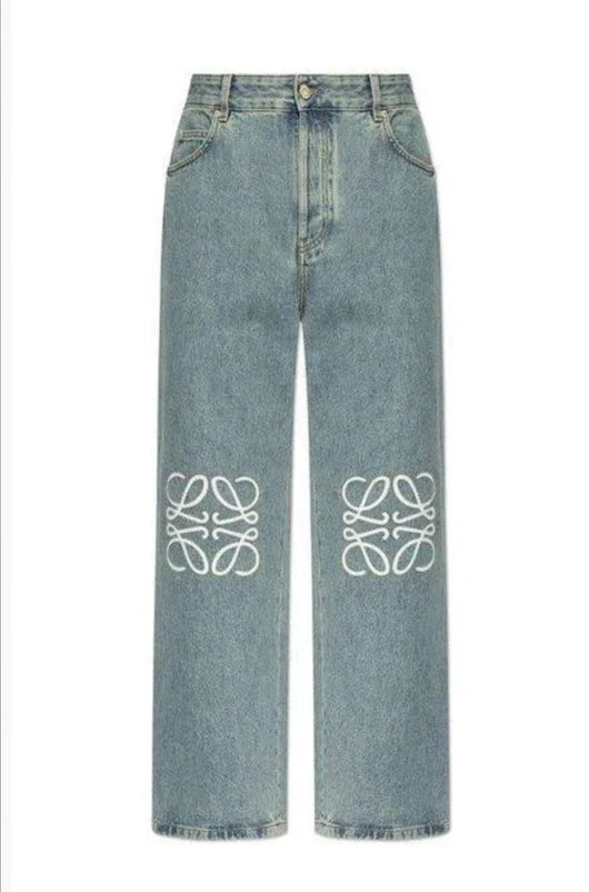 KNIE GEMUSTERT JEANS