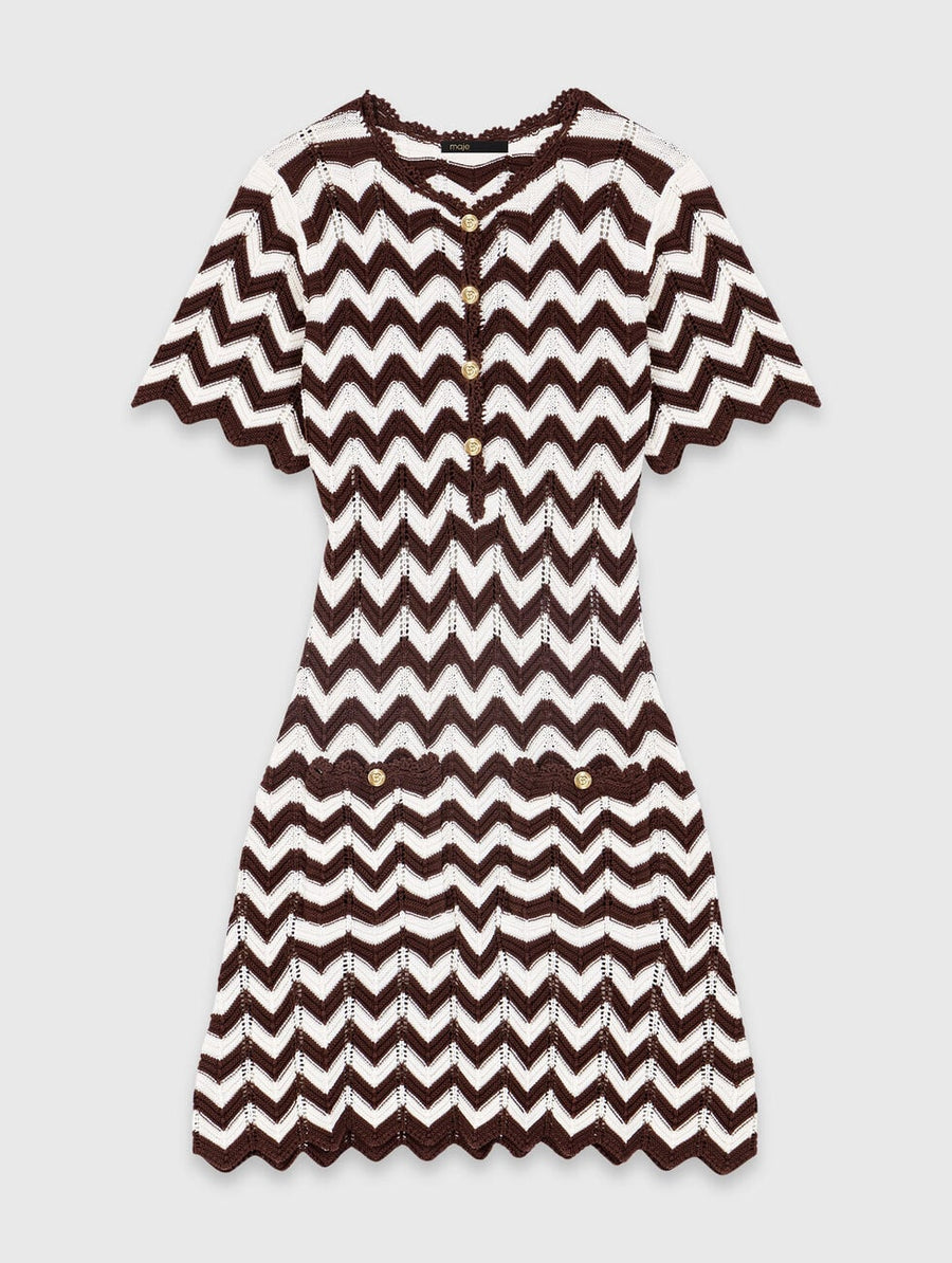 MAJE ZICKZACK HÄKEL KLEID