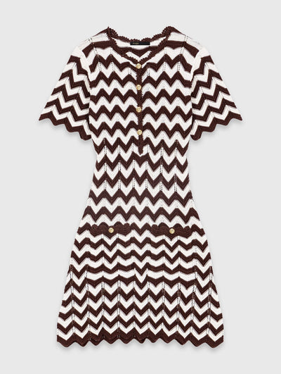 MAJE ZICKZACK HÄKEL KLEID