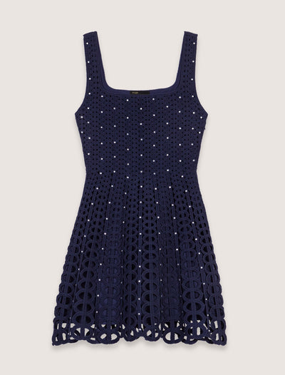 MAJE STRASS MINI NAVY KLEID