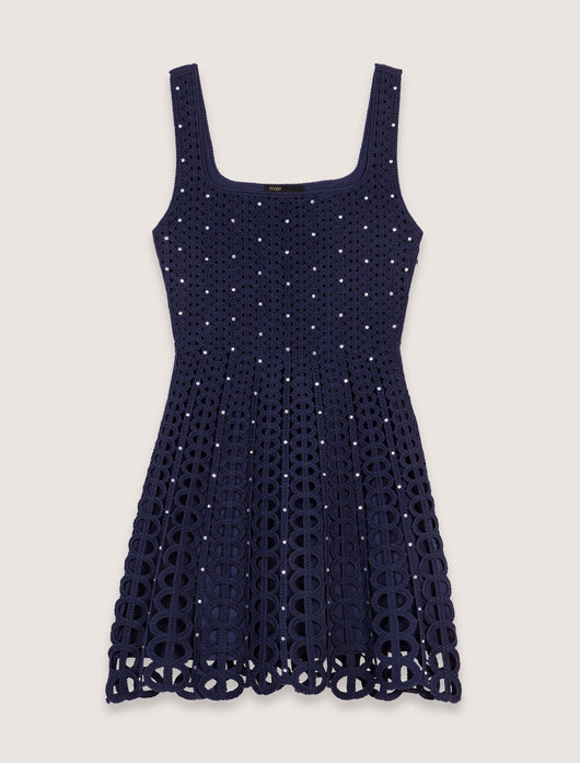 MAJE STRASS MINI NAVY KLEID