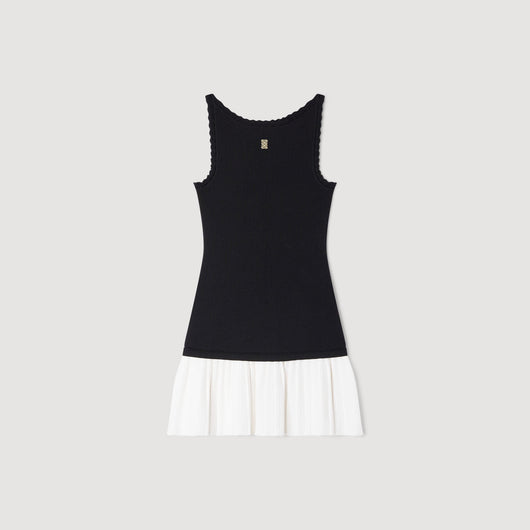 SANDRA ZWEIFARBIG KLEID SCHWARZ