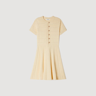 SANDRA GESTRICKT KLEID VANILLE