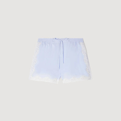 SANDRA SPITZEN DETAIL SHORTS BLAU
