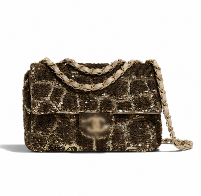 BRAUN GEMUSTERT TASCHE