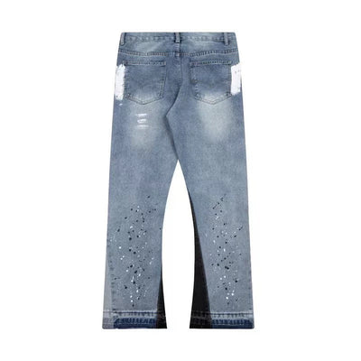 "Painted" Flared Denim
