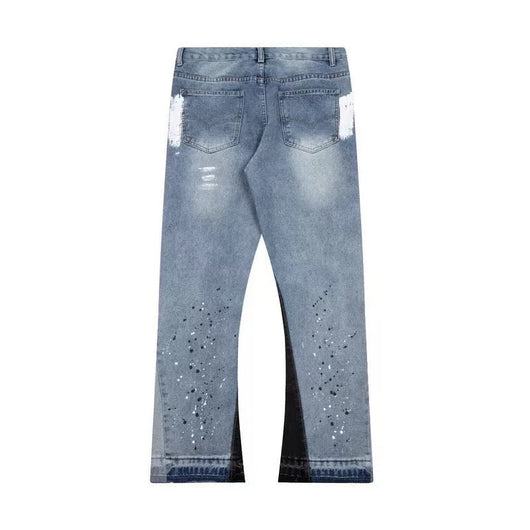"Painted" Flared Denim