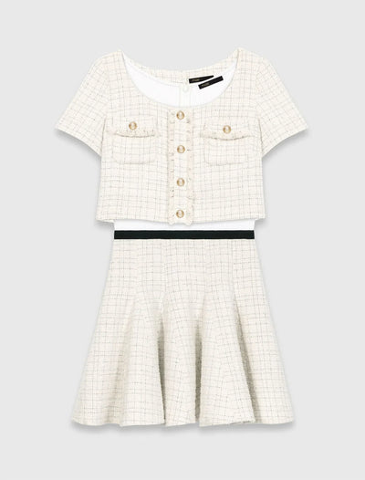 MAJE KLEID WEISS TWEED