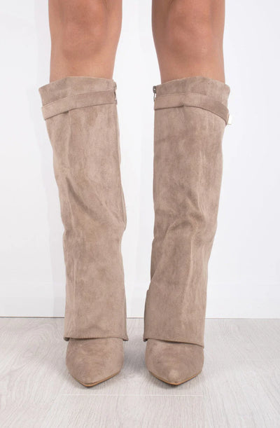 Castelano Shark Boots Kunstvelour - Champagne Beige