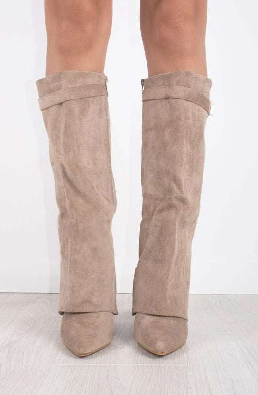 Castelano Shark Boots Kunstvelour - Champagne Beige