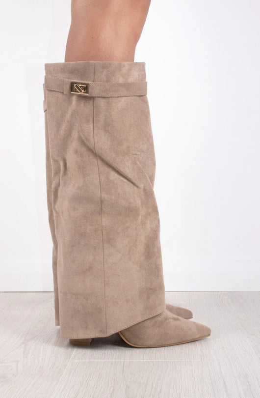 Castelano Shark Boots Kunstvelour - Champagne Beige