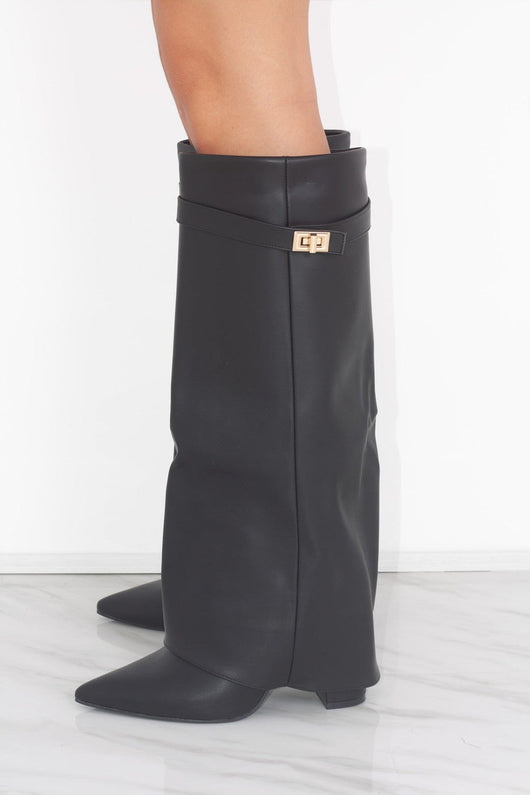 Castelano Shark Boots Kunstleder - Schwarz