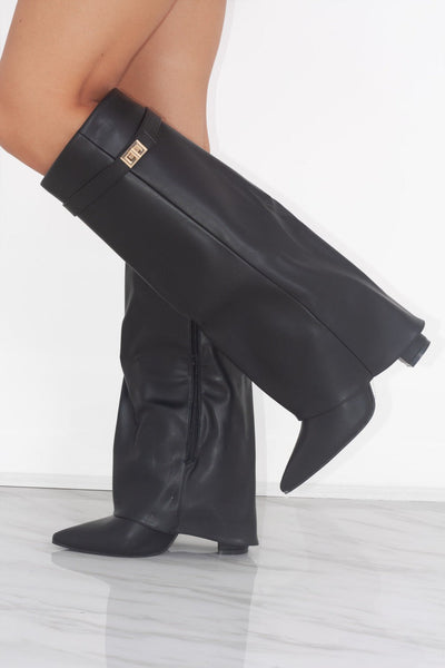 Castelano Shark Boots Kunstleder - Schwarz